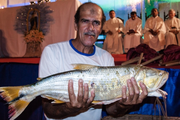 Josemir, pescador de Remanso. Último dia de Novena de Nossa Senhora do Rosário.