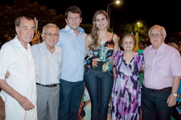 Dr. Carlos Ribeiro, Alcides Modeste, Dr. Henrique e Esposa, Cecé e Helvécio.