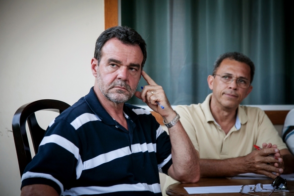 Presidente Estadual do PCdoB, Deputado Daniel Almeida, e o Presidente Municipal, Dr. Hugo Régis.